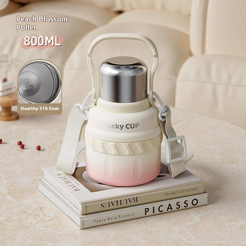 Girls' Good-looking Large Capacity 316 Stainless Steel Insulated Outdoor Portable Kettle