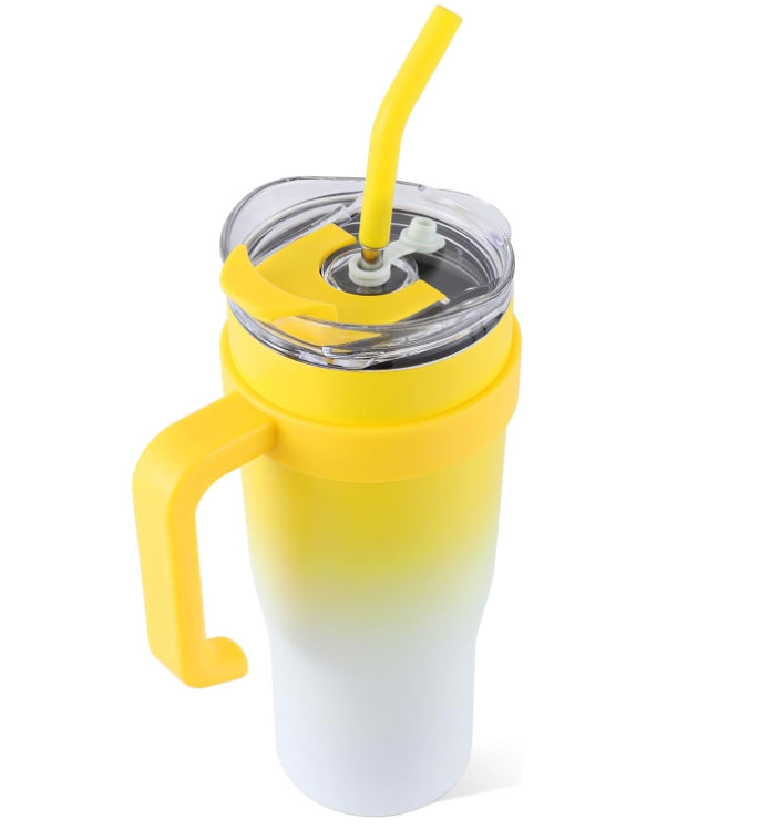 Tumbler With Straw Lid Insulated Travel Tapered Mug Gift Coffee Cup Holder Friendly Keep Cold Or Hot Sweat Proof Resuable trendy Bottles,
