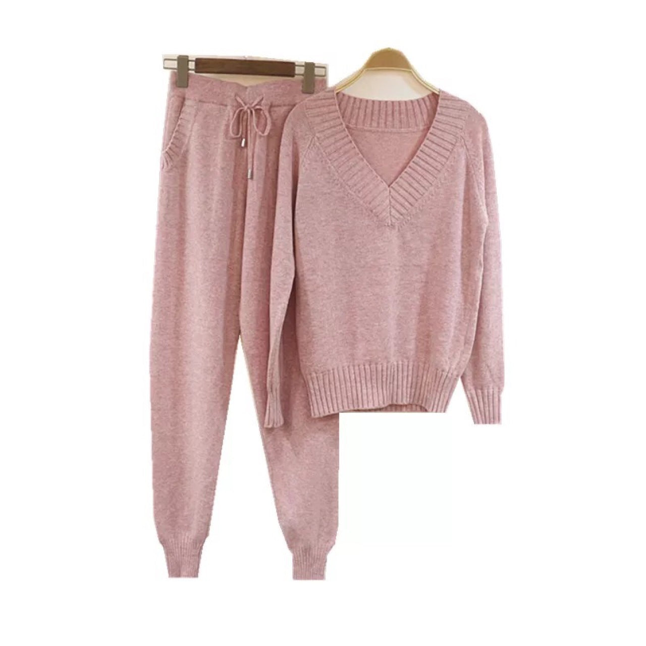 Sweater pants women's two-piece knitted suit