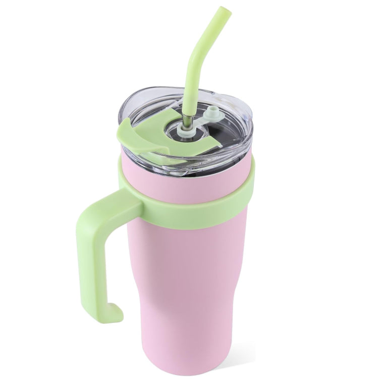 Tumbler With Straw Lid Insulated Travel Tapered Mug Gift Coffee Cup Holder Friendly Keep Cold Or Hot Sweat Proof Resuable trendy Bottles,