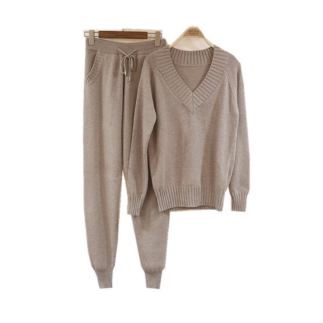 Sweater pants women's two-piece knitted suit
