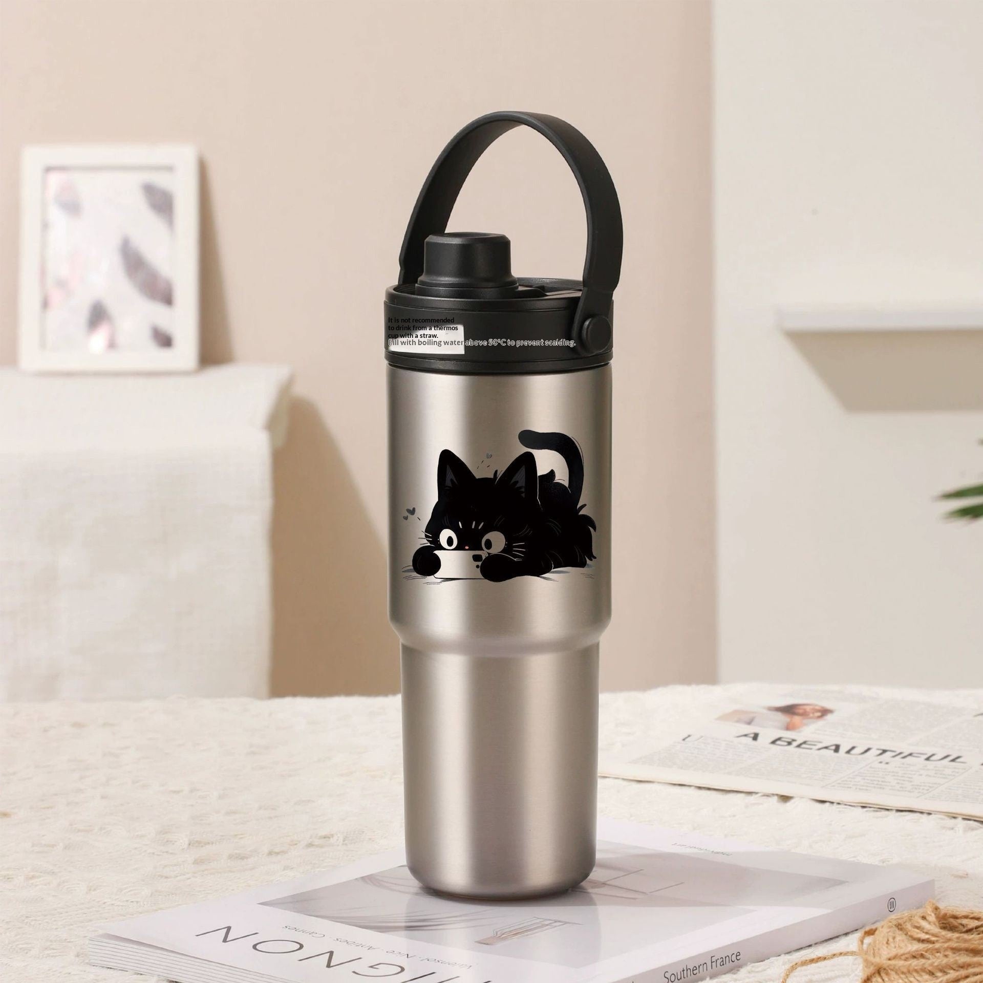 Ceramic Inner Liner Insulated Large Capacity Hand-held Straw Cup