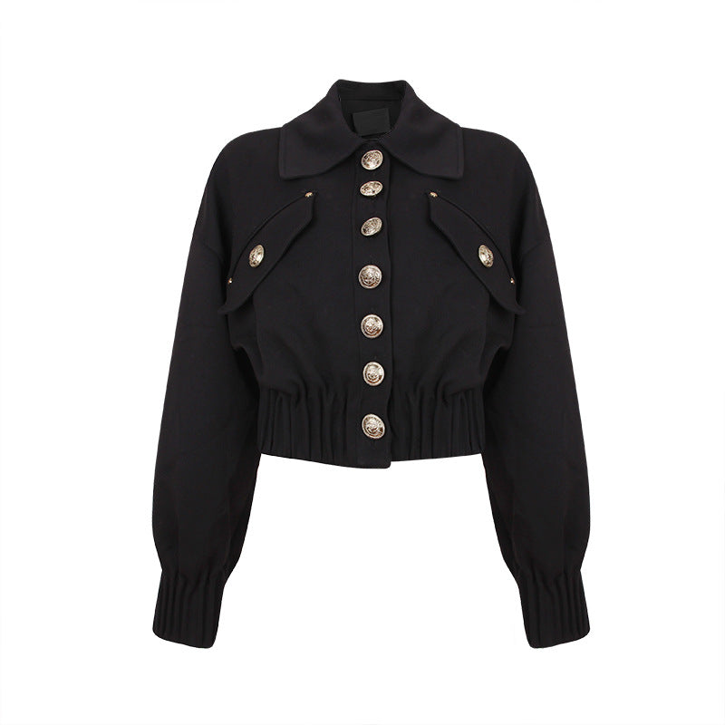Ladies Studded Loose Black Jacket Top