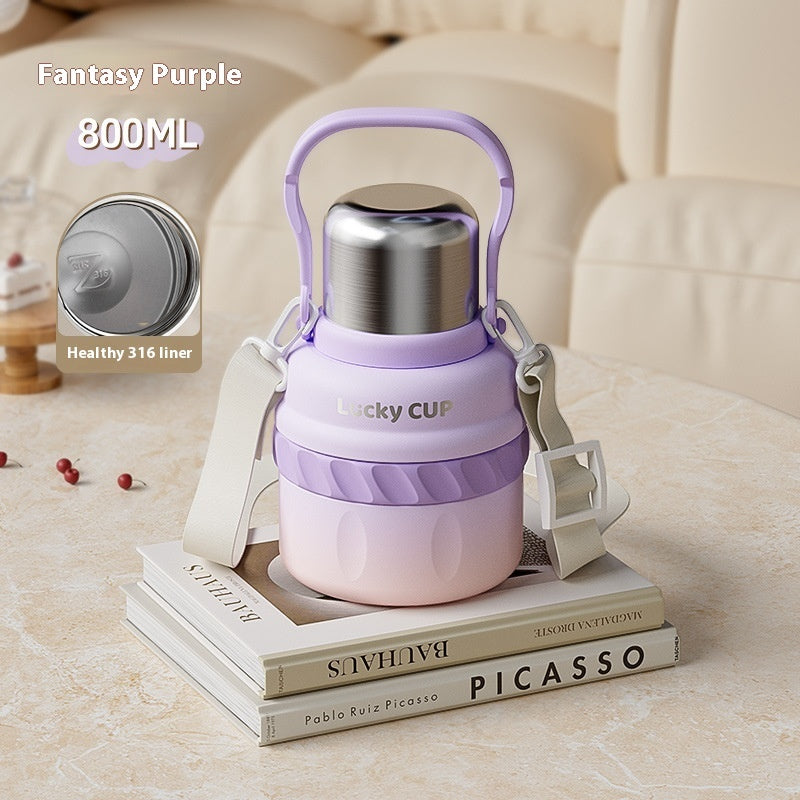 Girls' Good-looking Large Capacity 316 Stainless Steel Insulated Outdoor Portable Kettle