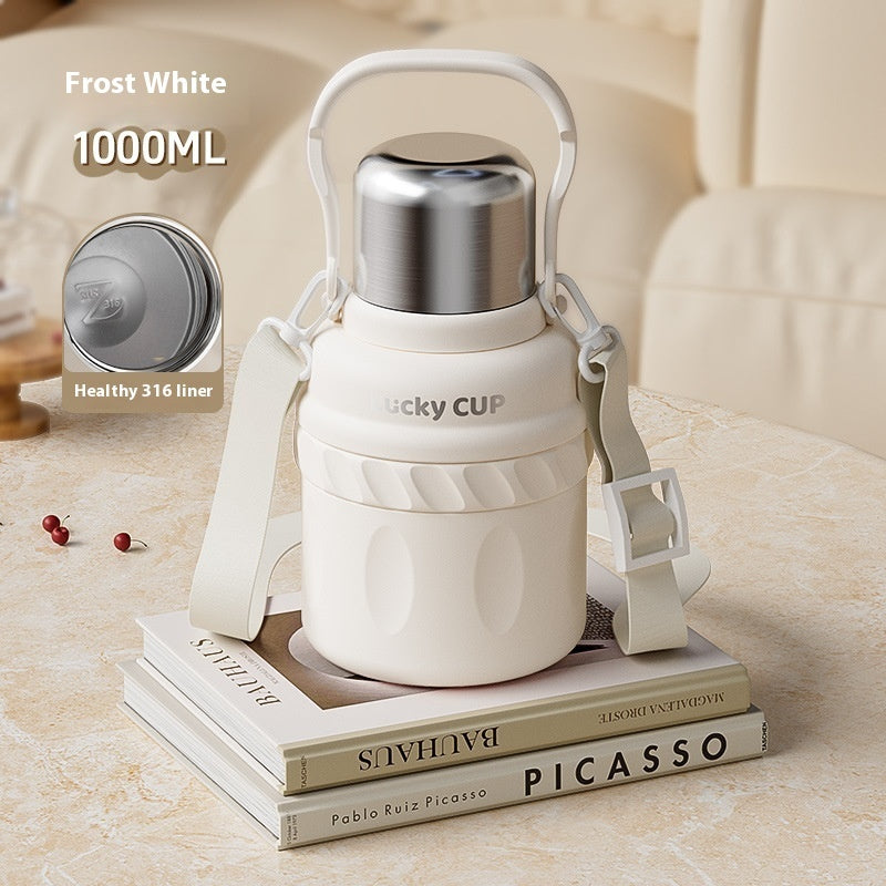 Girls' Good-looking Large Capacity 316 Stainless Steel Insulated Outdoor Portable Kettle