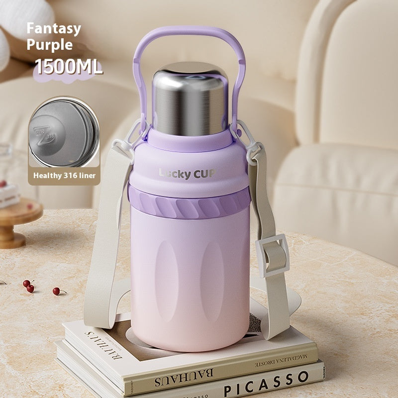 Girls' Good-looking Large Capacity 316 Stainless Steel Insulated Outdoor Portable Kettle