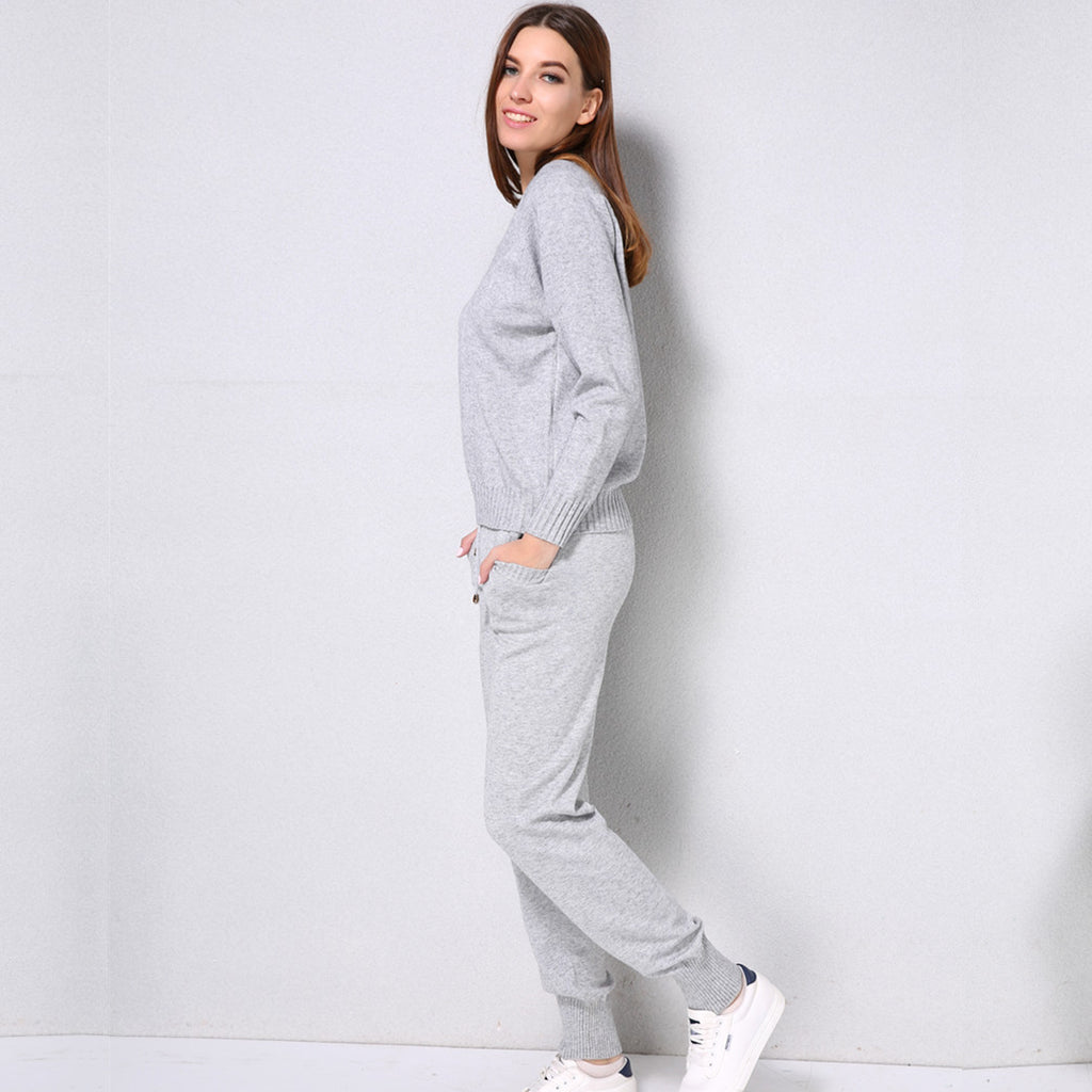 Sweater pants women's two-piece knitted suit