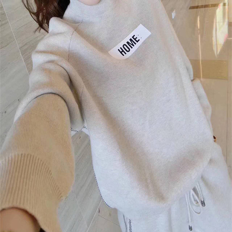 Cashmere knitted sweater suit