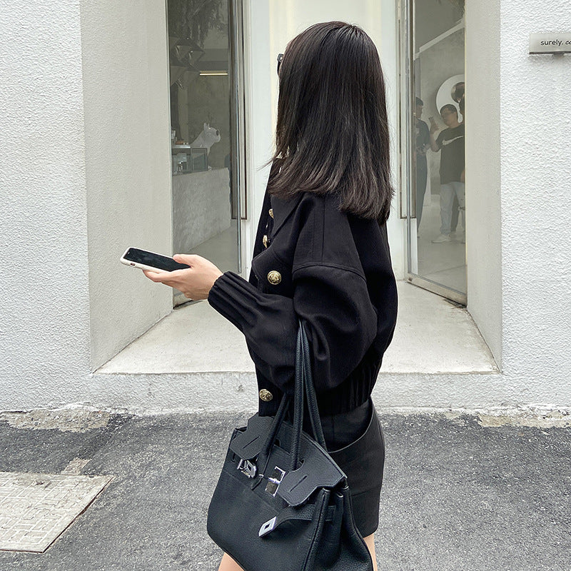 Ladies Studded Loose Black Jacket Top