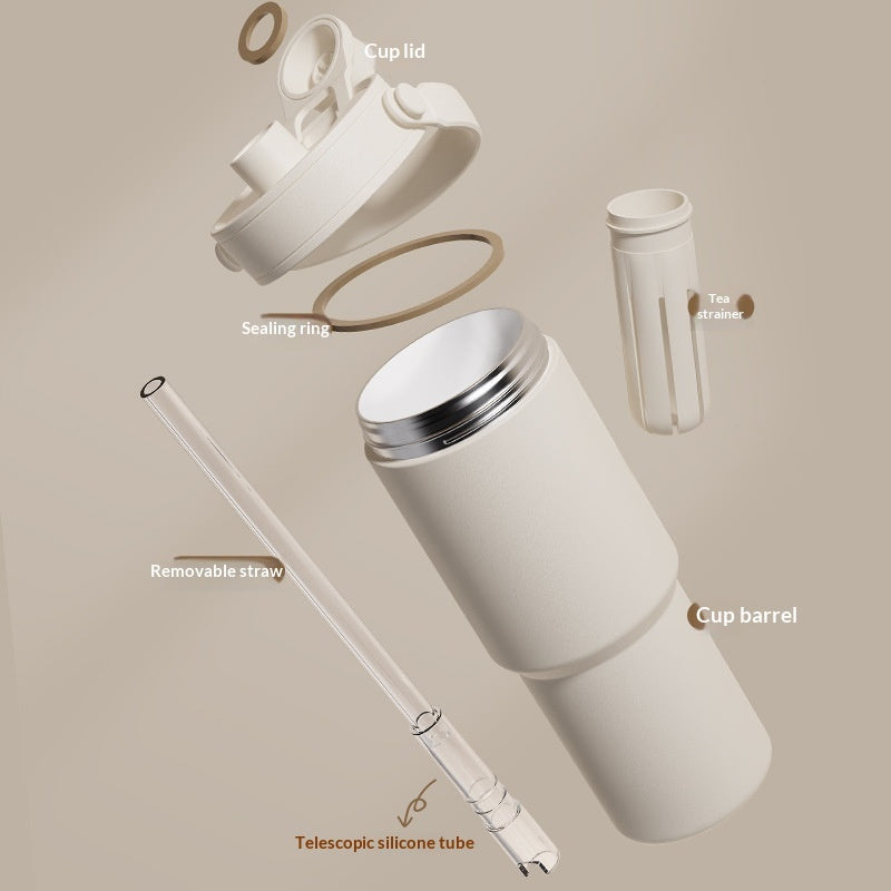 Ceramic Inner Liner Insulated Large Capacity Hand-held Straw Cup