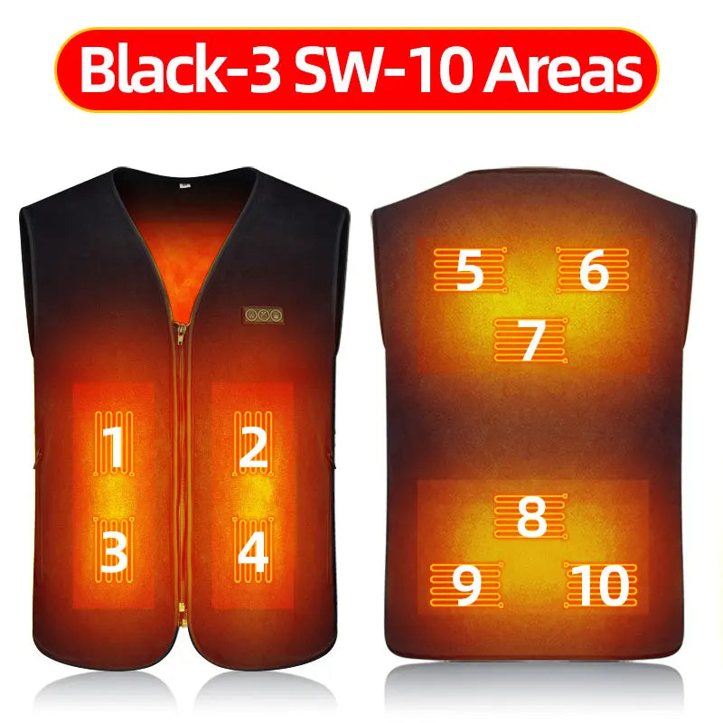 Usb Heated Vest Men Women Rechargeable Warming Self Heating Vest Fleece Electric Heated Jacket Clothing Thermal Waistcoat
