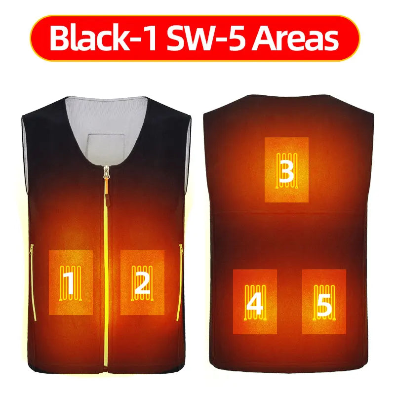Usb Heated Vest Men Women Rechargeable Warming Self Heating Vest Fleece Electric Heated Jacket Clothing Thermal Waistcoat