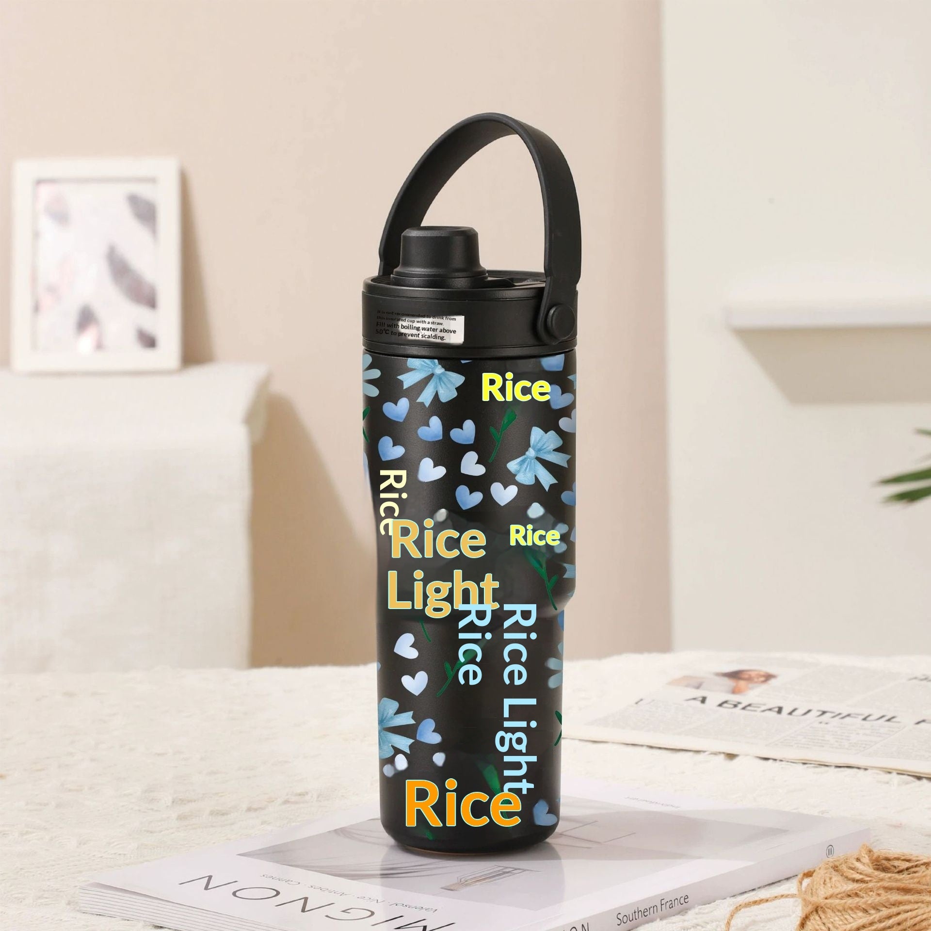 Ceramic Inner Liner Insulated Large Capacity Hand-held Straw Cup