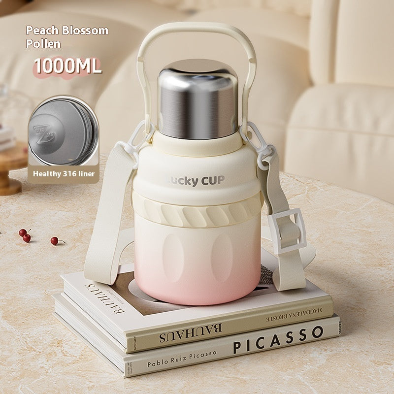 Girls' Good-looking Large Capacity 316 Stainless Steel Insulated Outdoor Portable Kettle