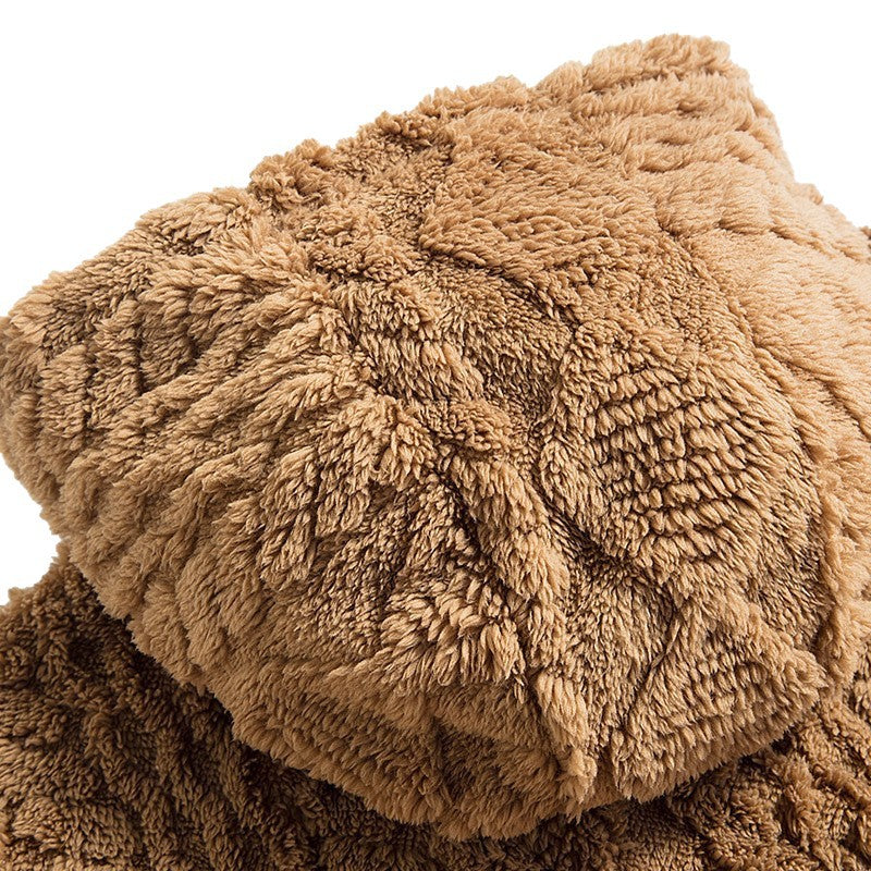 Men's Hooded Fleece Zip-up Jacket With Fleece Lining