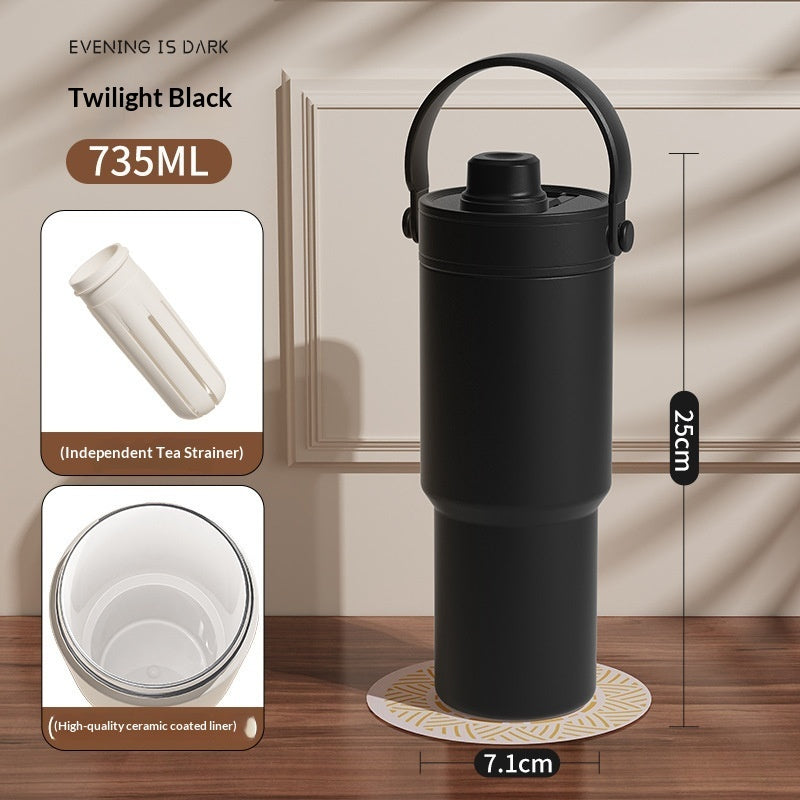 Ceramic Inner Liner Insulated Large Capacity Hand-held Straw Cup