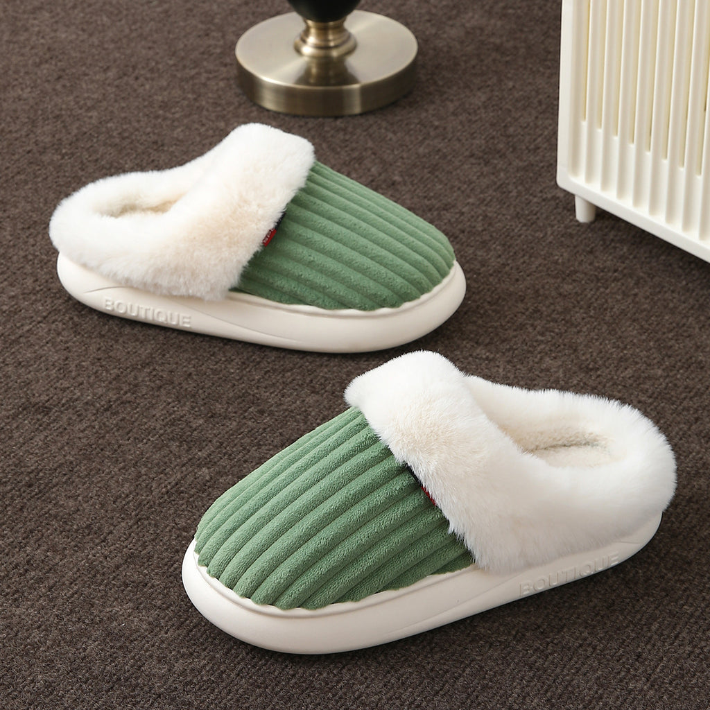 Plush Slippers Winter Thickened Coral Couple