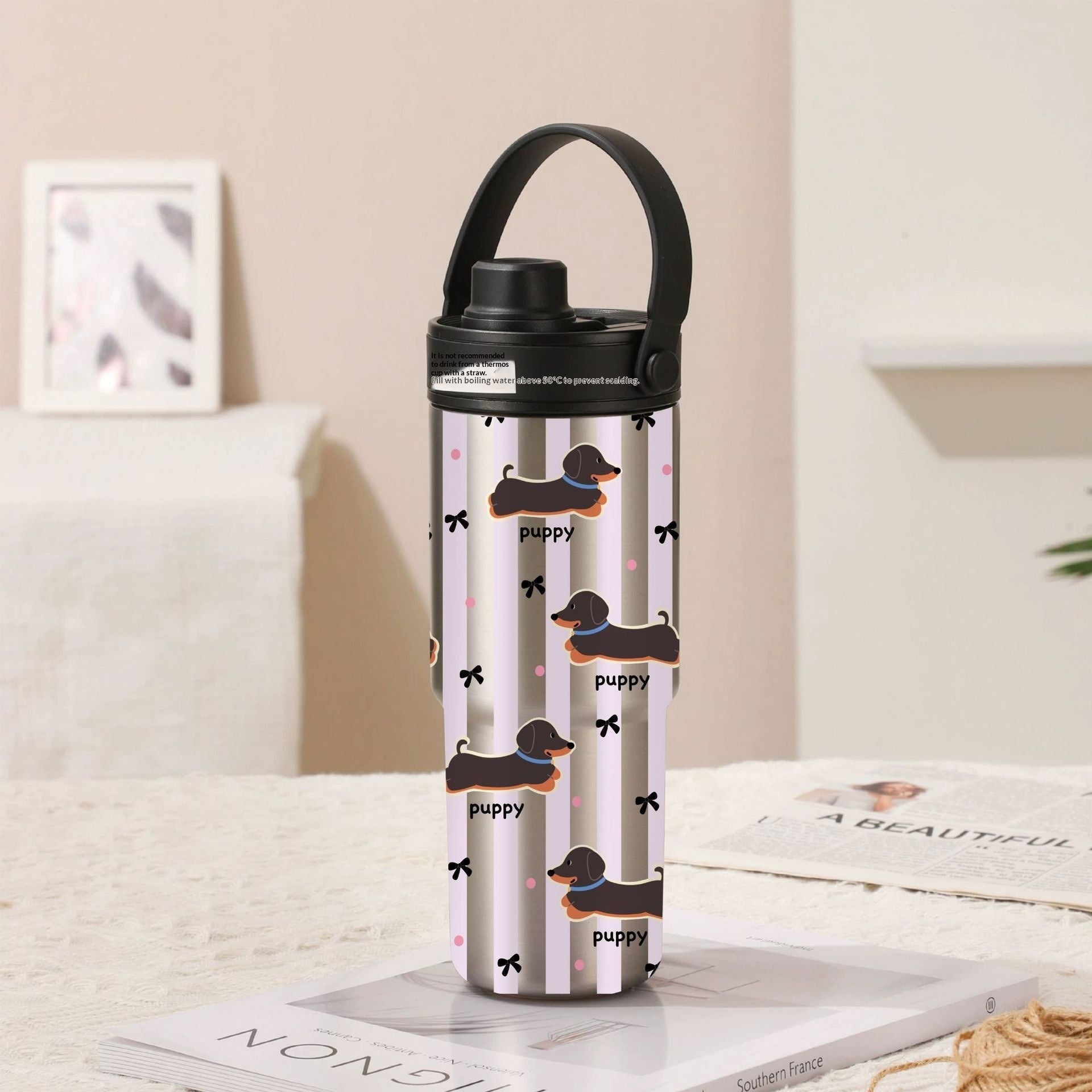 Ceramic Inner Liner Insulated Large Capacity Hand-held Straw Cup