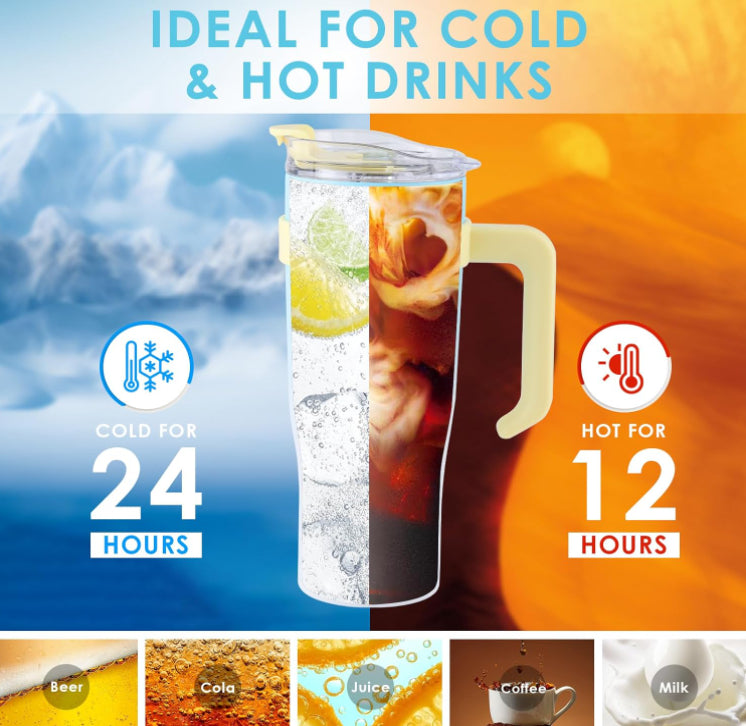 Tumbler With Straw Lid Insulated Travel Tapered Mug Gift Coffee Cup Holder Friendly Keep Cold Or Hot Sweat Proof Resuable trendy Bottles,