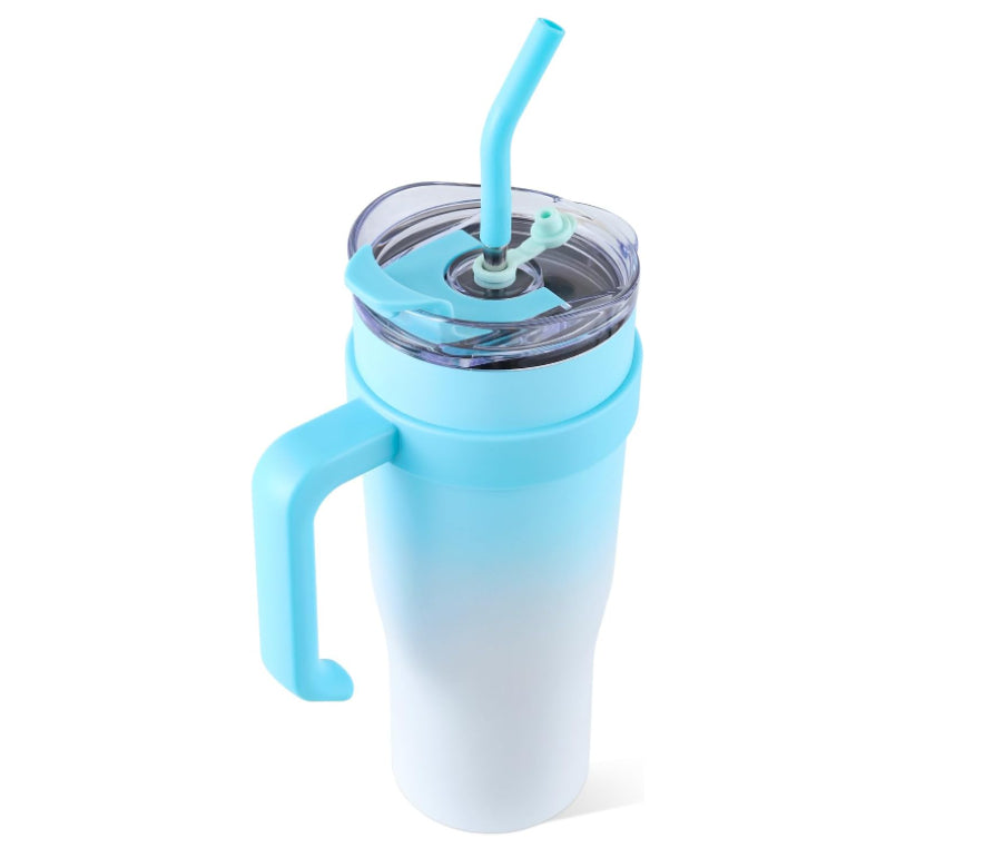 Tumbler With Straw Lid Insulated Travel Tapered Mug Gift Coffee Cup Holder Friendly Keep Cold Or Hot Sweat Proof Resuable trendy Bottles,