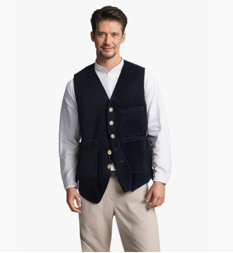 Corduroy Jacket Winter Solid Color Casual Blazer Fashion Warm Men Coat