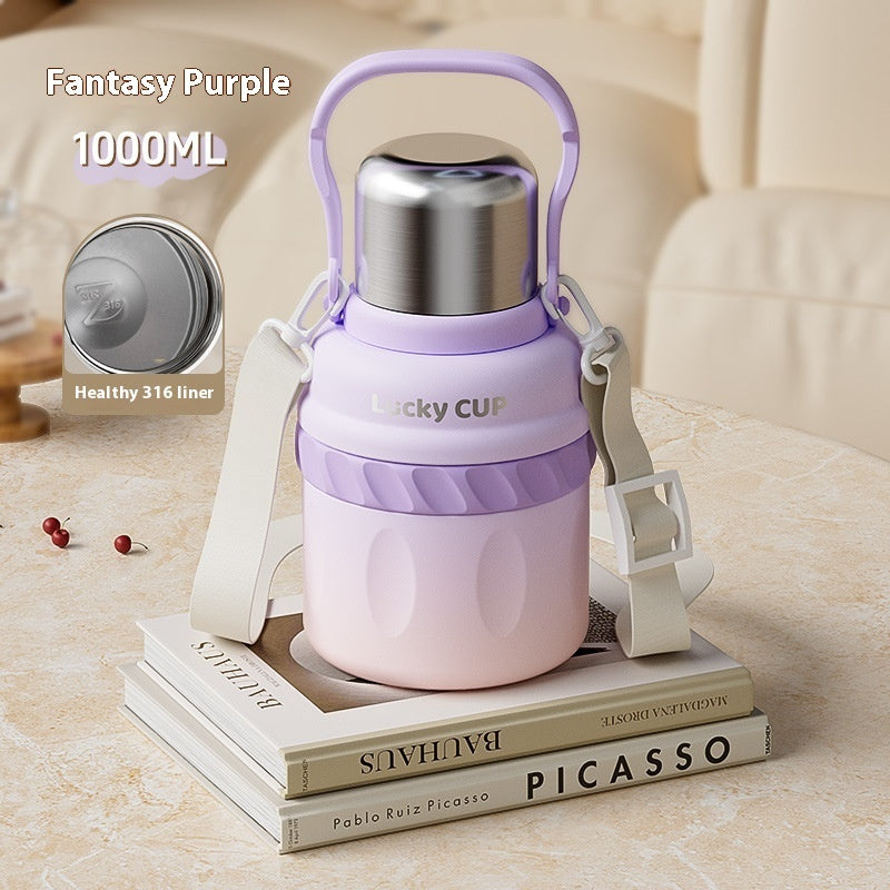 Girls' Good-looking Large Capacity 316 Stainless Steel Insulated Outdoor Portable Kettle