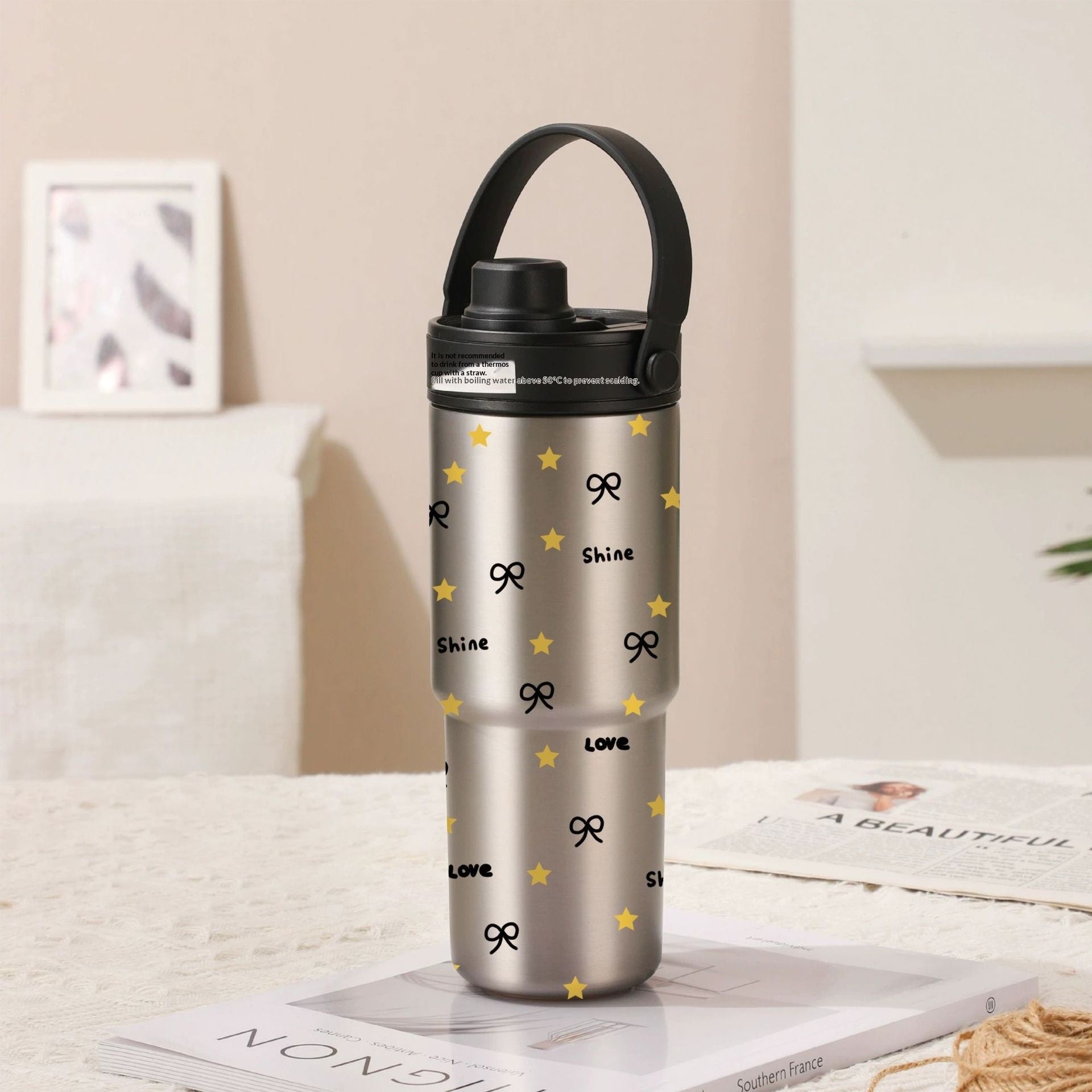Ceramic Inner Liner Insulated Large Capacity Hand-held Straw Cup